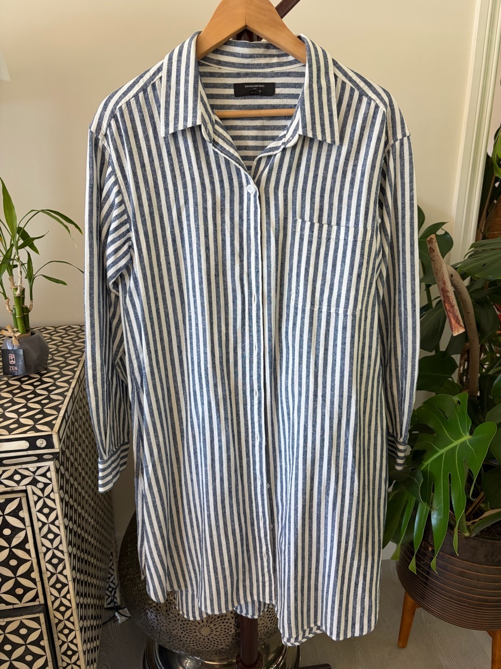 Banana Republic Blue and White Striped Mini Dress